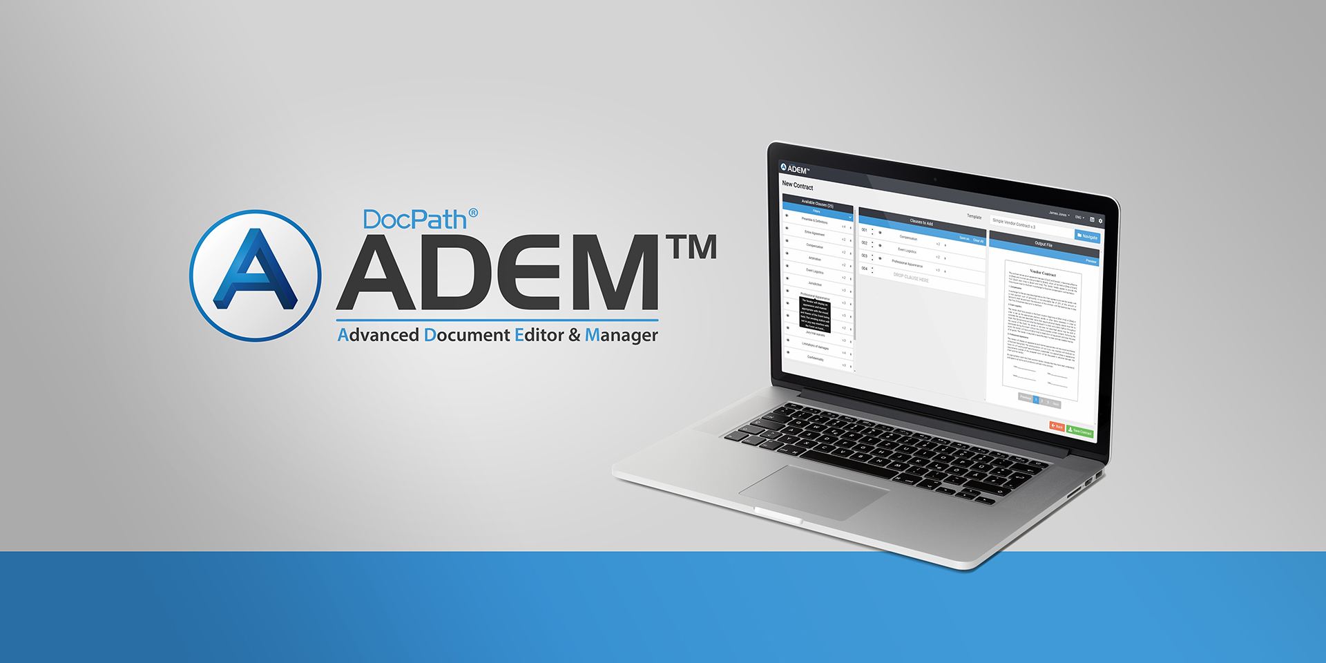 ADEM is a product that enhances even more the ease of use for non-technical users of its document software solutions suite